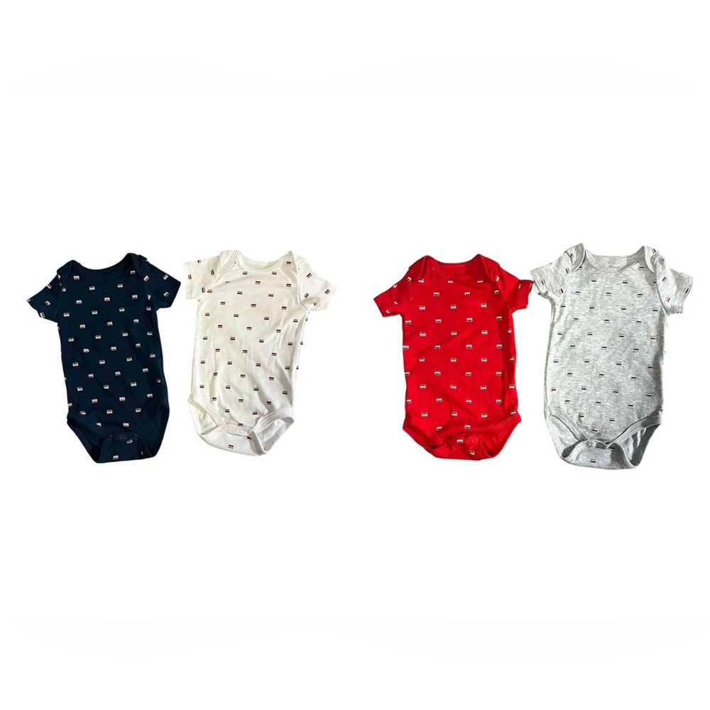 Tommy Hilfiger Set of 4 One Piece Outfits For Babies Size 0-3 Months